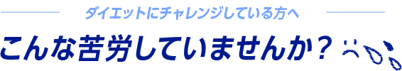 ダイエットにチャレンジしている方へ こんな苦労していませんか？